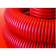 Гофротруба гибкая двустенная для кабельной канализации д 50мм с протяжкой красная 100м DKC