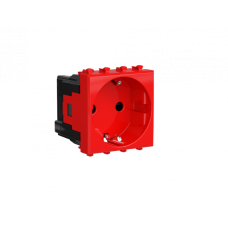 Розетка Красный квадрат 2P+E с з/ш 2 мод. Avanti DKC
